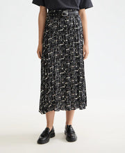 Crinkle Pleat Midi Skirt