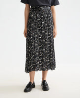 Crinkle Pleat Midi Skirt