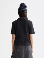 Crochet Polo Knit Top