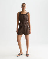 Embroidered Crepe Shorts