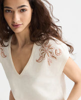 Embroidered V-Neck T-Shirt