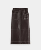Faux Leather Midi Skirt