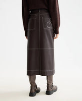 Faux Leather Midi Skirt