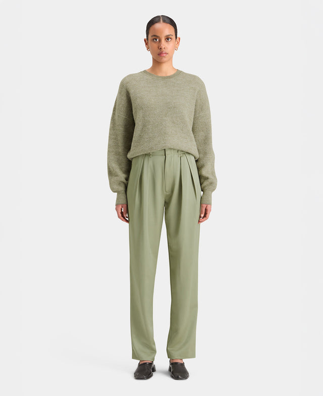 Fuzzy Crew Neck Pullover