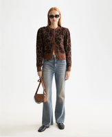 Fuzzy Jacquard Cardigan
