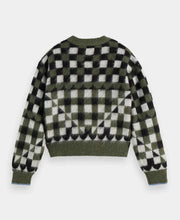 Fuzzy Jacquard Crew Pullover
