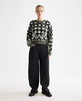 Fuzzy Jacquard Crew Pullover