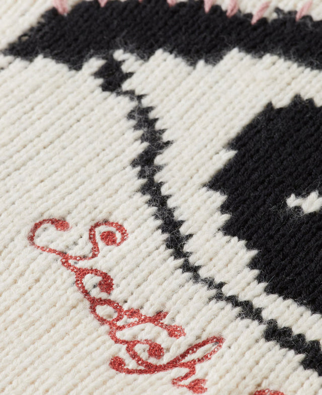 Intarsia Distressed Oversized Pullover