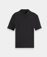 Mock Neck Ribbed T-Shirt