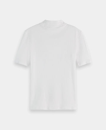 Mock Neck Ribbed T-Shirt by SCOTCH SODA – Page Mock Neck Ribbed