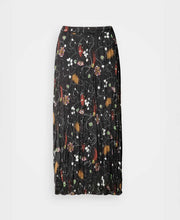 Pleated Floral Midi Skirt