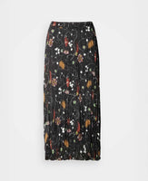 Pleated Floral Midi Skirt