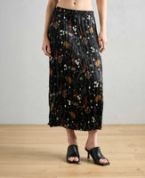 Pleated Floral Midi Skirt