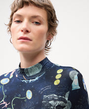 Printed Mock Neck LS Top