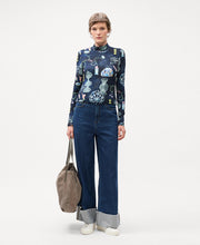 Printed Mock Neck LS Top