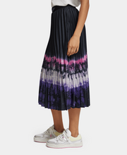 Printed Pleated High Rise Midi Skirt