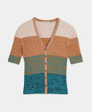 Stripe Short Sleeve Cardigan