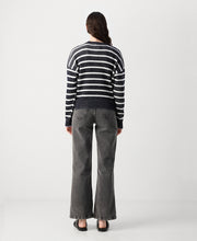 Stripe Tie Neck Pullover