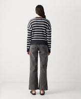 Stripe Tie Neck Pullover