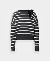 Stripe Tie Neck Pullover