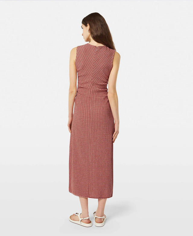 Structured Gingham Midi Dress
