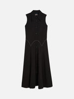 Studded Button Midi Dress