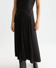 Studded Button Midi Dress