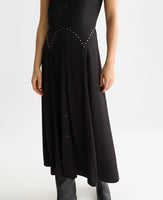 Studded Button Midi Dress