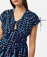 Tiered Poplin Midi Dress