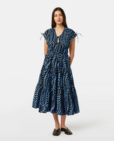 Tiered Poplin Midi Dress