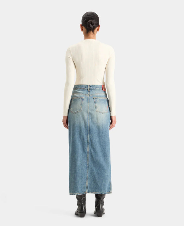 Vintage Washed Denim Skirt