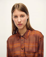 Chiffon Boyfriend Root Plaid Shirt