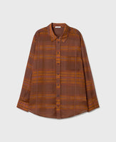 Chiffon Boyfriend Root Plaid Shirt