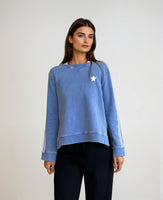 Arm Stripe Washed Out Blue/White Sweatshirt