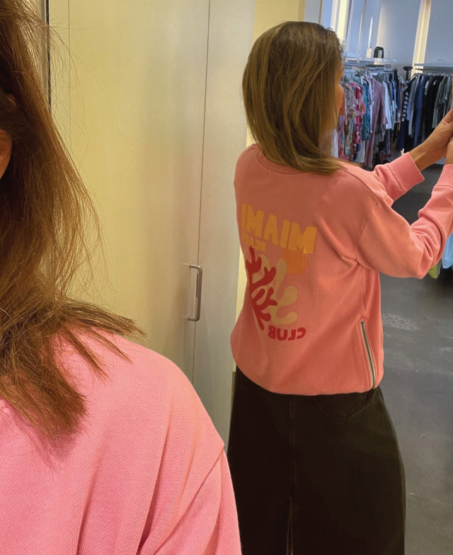 Miami Beach Club Pink Sweatshirt