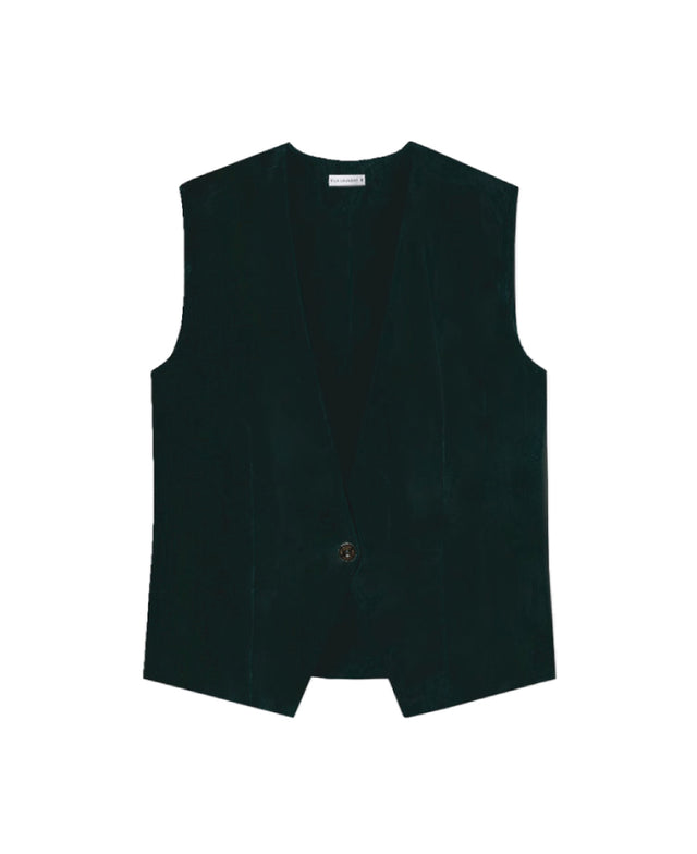 Twill Slouch Black Vest