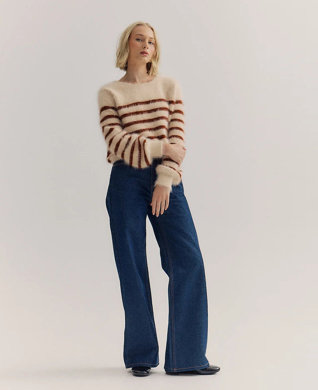 Tara Crew Neck Stripe Knit