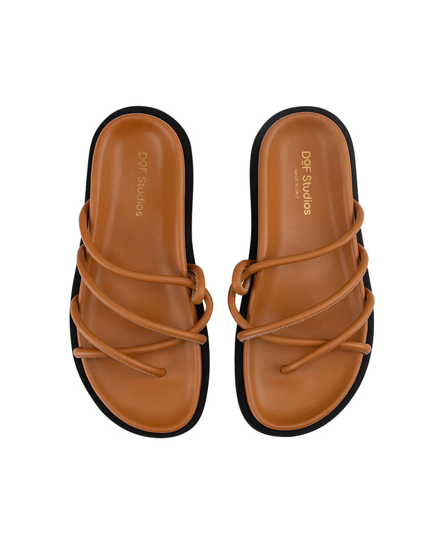Avril 2.0 Tan Leather Slides