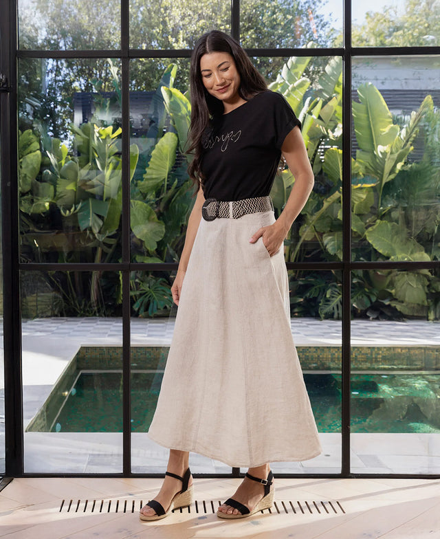 Belted Panel Skirt