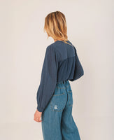 Embroidered V-Neck Top
