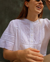 Short Sleeve Embroidered Blouse