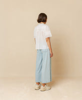 Short Sleeve Embroidered Blouse