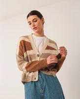 Tricolour V-Neck Cardigan