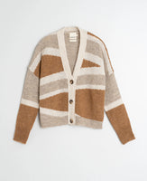 Tricolour V-Neck Cardigan