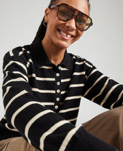 Malva Stripe Polo Knit