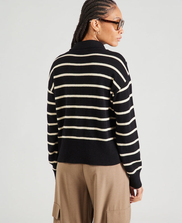 Malva Stripe Polo Knit