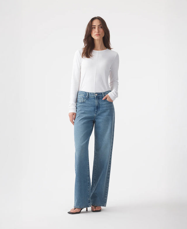 Olive Mid Rise Slouchy Marina Mid Blue Jean