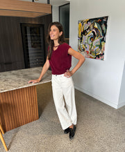 Avril Mid Rise Slouchy White Jean