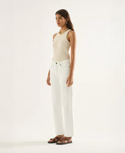Elise Mid Rise Straight Snow White Jean