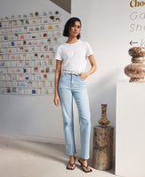 Zoe High Rise Straight Kingfisher Jean